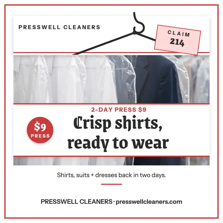 Presswell pressed shirts hanger post template