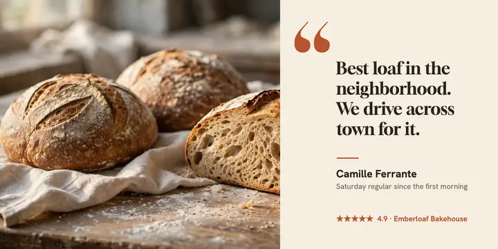 Emberloaf Bakehouse review post: customer review post template
