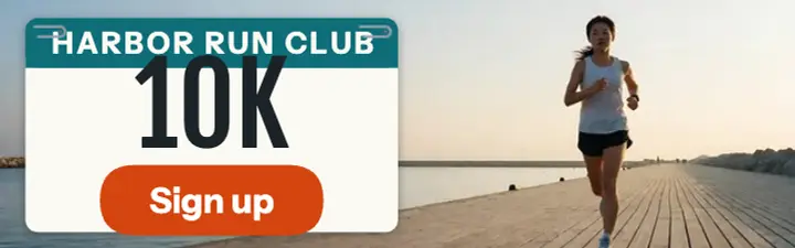 Harbor 10K run club mobile banner template