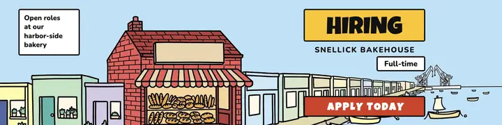 Snellick Bakehouse counter crew hiring banner template