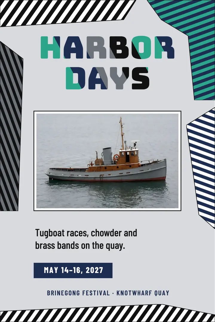 Brinegong harbor boat festival dazzle poster template