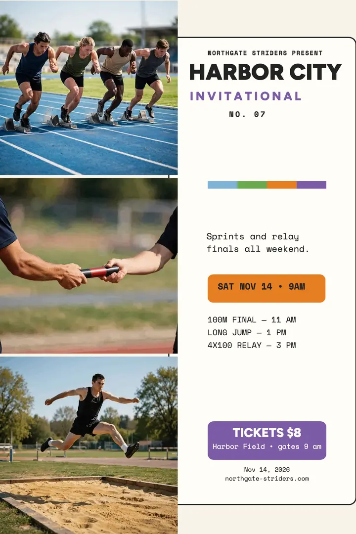 Harbor City track invitational poster template