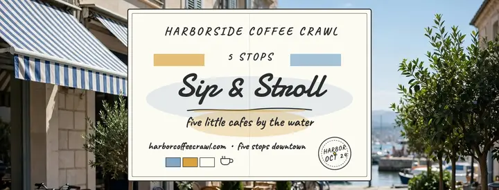 Harborside Coffee Crawl sketch cover template