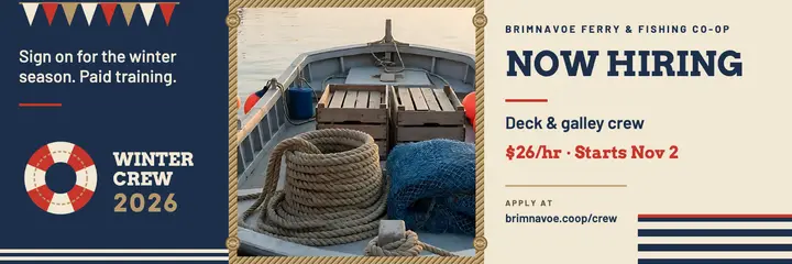 Now hiring deck and galley crew header, fisherman nautical template