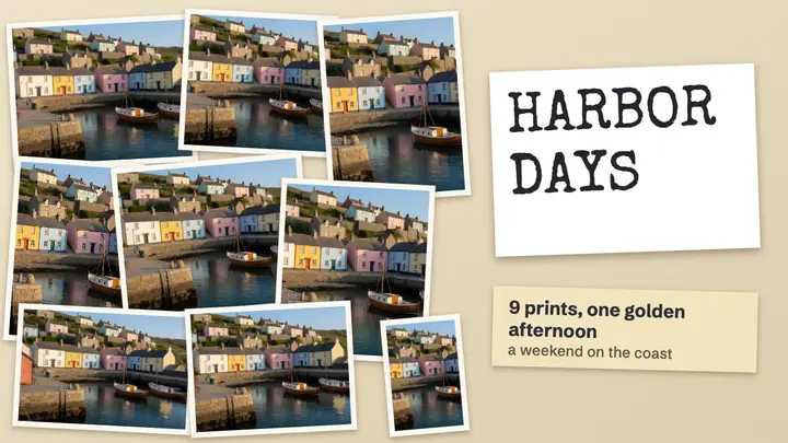 Harbor day travel thumbnail as a photo joiner template