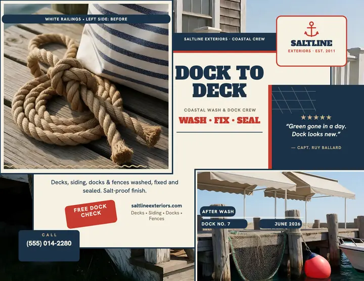 Saltline dock to deck cleaning flyer template
