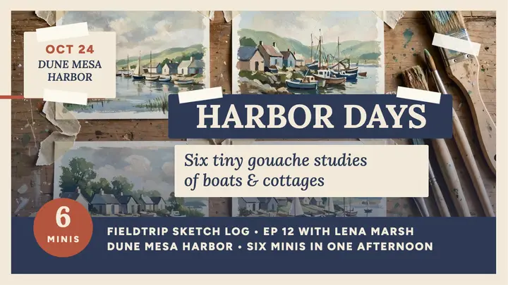 Harbor gouache trip thumbnail template
