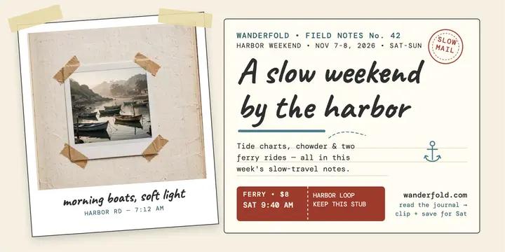 Wanderfold harbor weekend journal post template