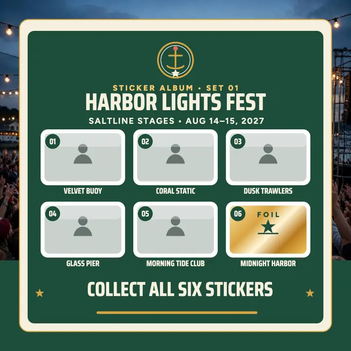 Harbor Lights Fest sticker lineup post template