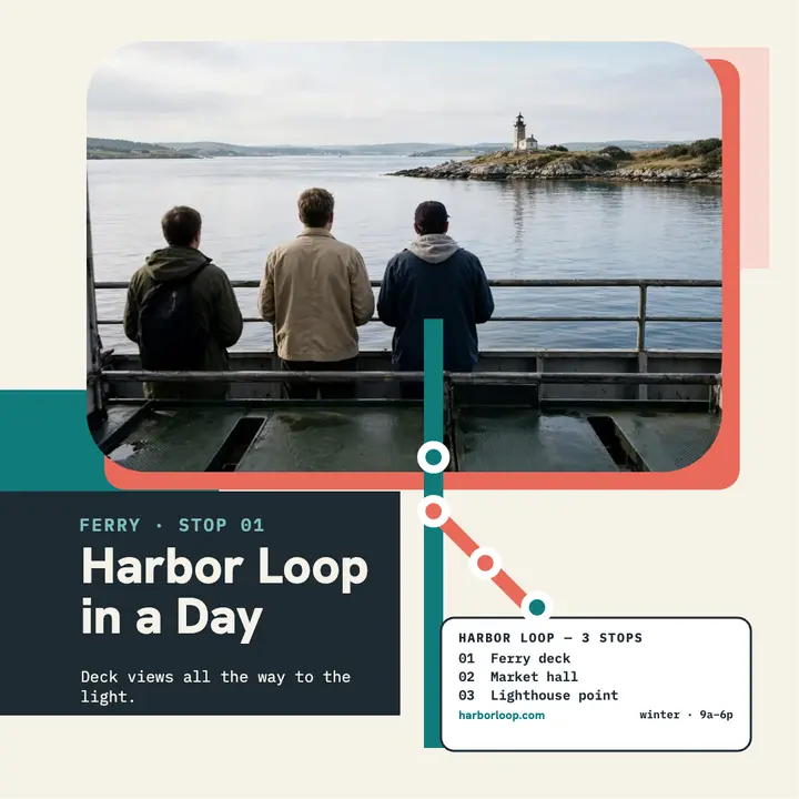 Harbor Loop Getaway three-stop itinerary template