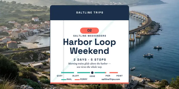 Harbor Loop weekend itinerary, coastal rail template