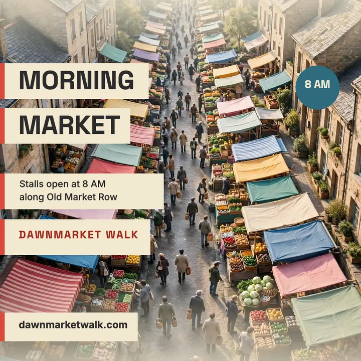 Dawnmarket Walk harbor market miniature post template