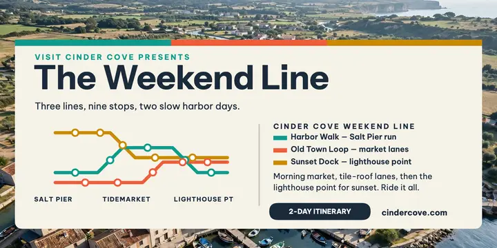 Cinder Cove weekend metro map post template