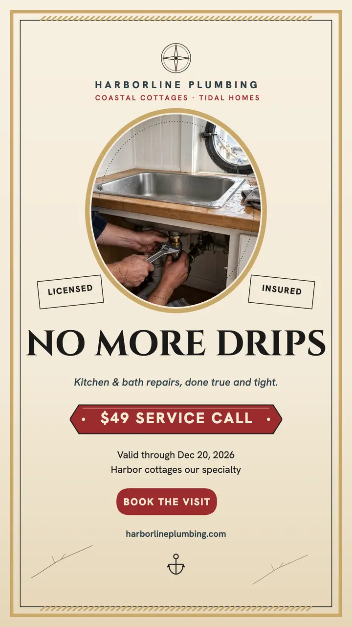 Harborline Plumbing scrimshaw story template