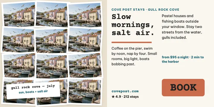 Cove Post Stays harbor prints post template