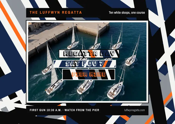 Luffwyn Regatta dazzle camouflage poster: regatta event poster template