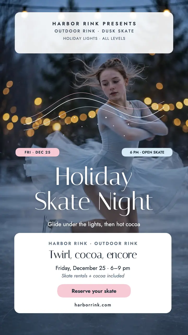 Harbor Rink holiday skate night story: holiday skate story template