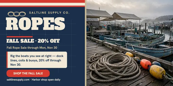 Saltline fall rope sale harbor post template