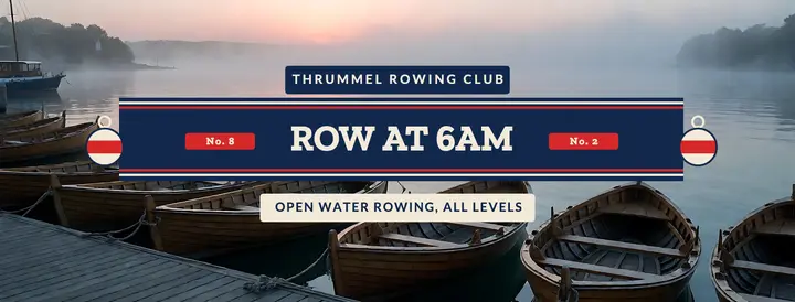 Harbor rowing club Facebook cover, fisherman nautical template