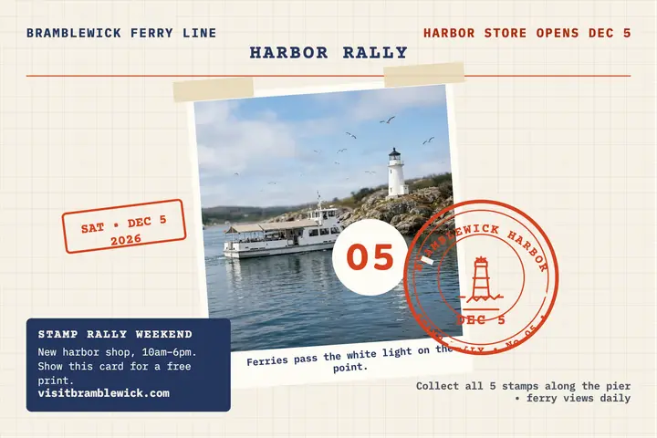 Bramblewick harbor stamp rally postcard template
