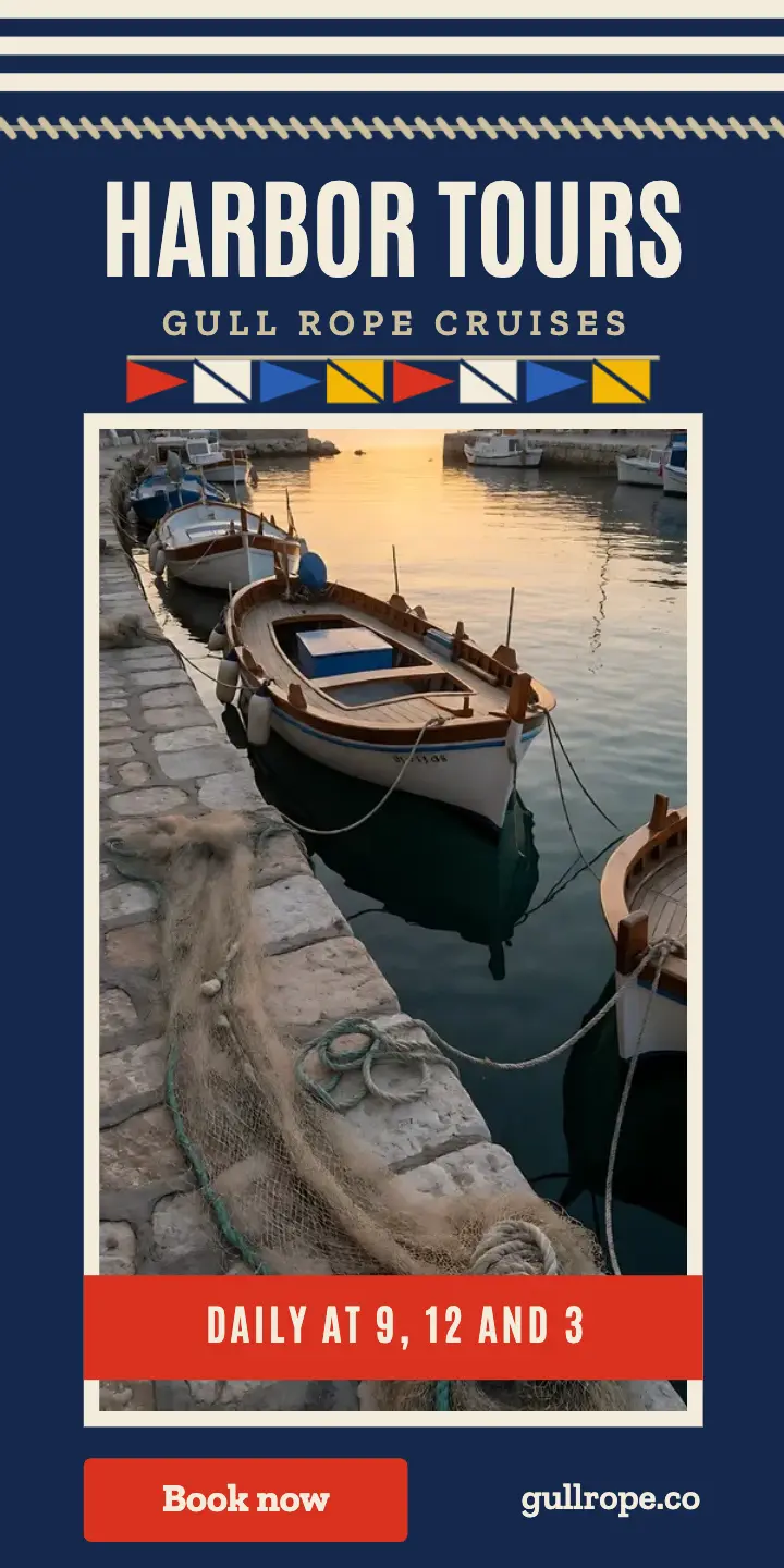 Gull Rope harbor tours: harbor boat tour display ad template