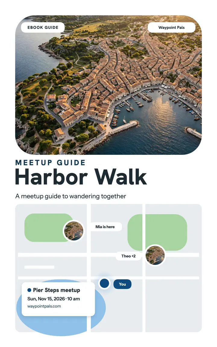 Harbor Walk meetup guide map cover template
