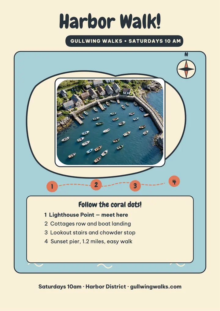Gullwing Walks harbor tour flyer template