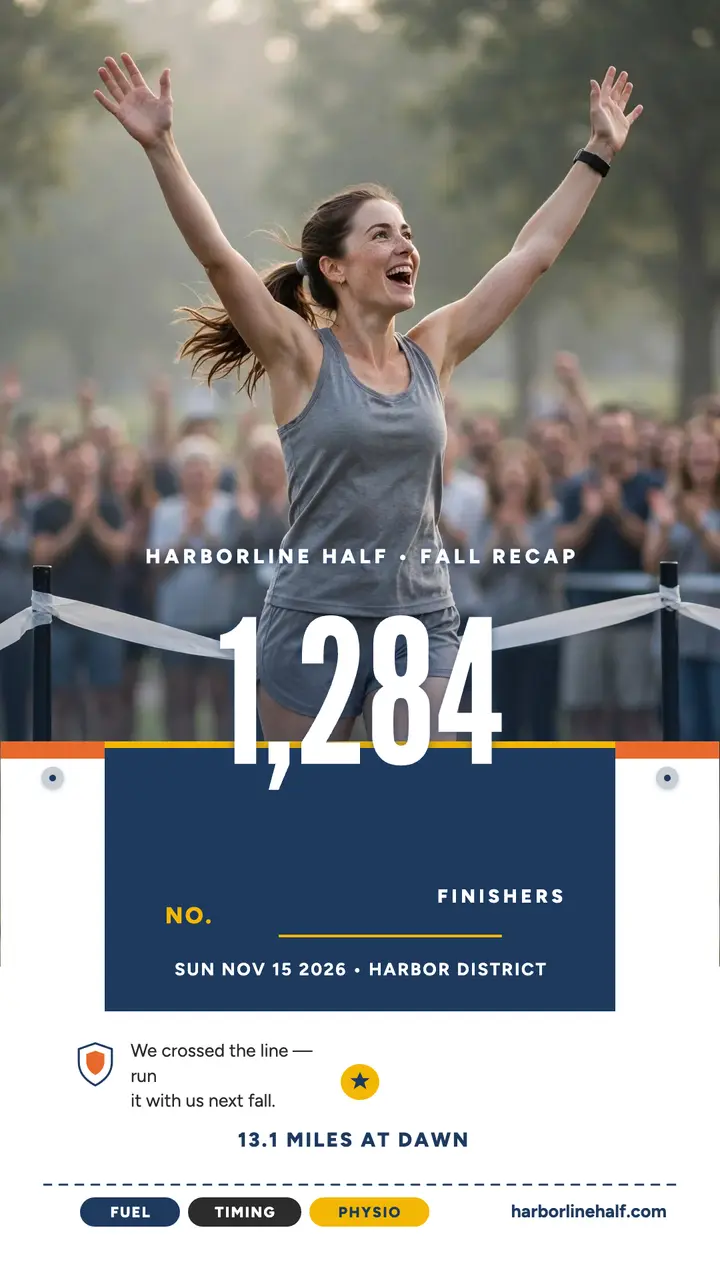 Harborline Half fall recap story template