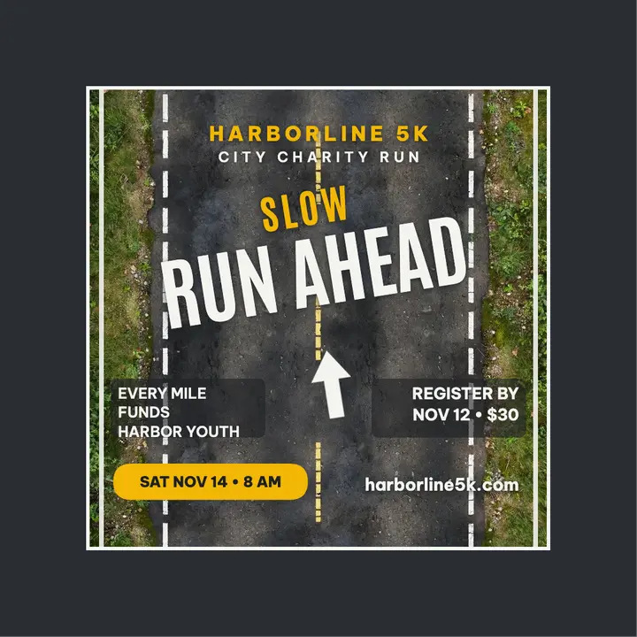 Harborline 5K road painted run post template