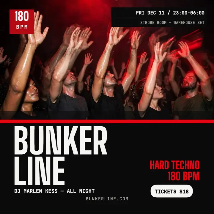 Bunkerline hard techno night square post template
