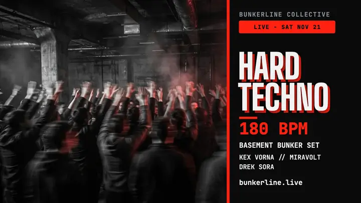 Bunkerline warehouse techno livestream thumbnail template