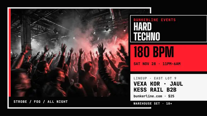 Bunkerline warehouse techno night thumbnail template