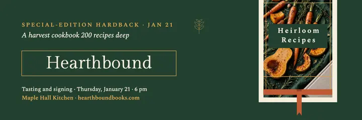 Hearthbound heirloom cookbook launch header template