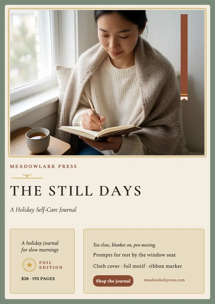The Still Days holiday journal flyer template