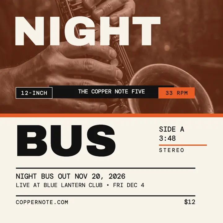 Night Bus hard-bop single cover template