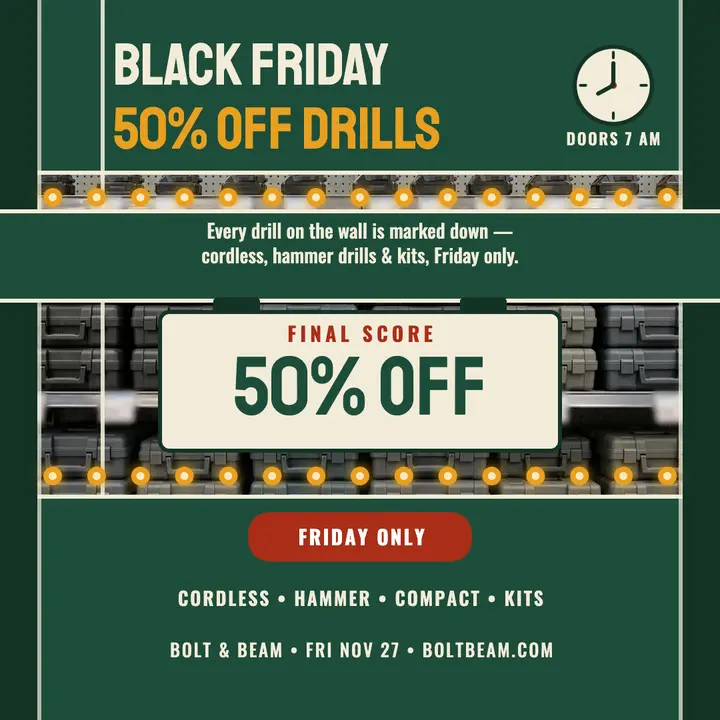 Bolt and Beam Black Friday scoreboard post: black friday hardware sale post template