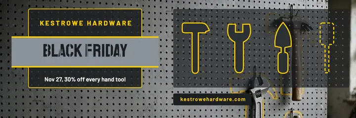 Kestrowe Hardware Black Friday header, tool shadow board template