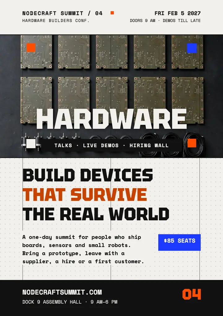 Nodecraft Summit hardware flyer template