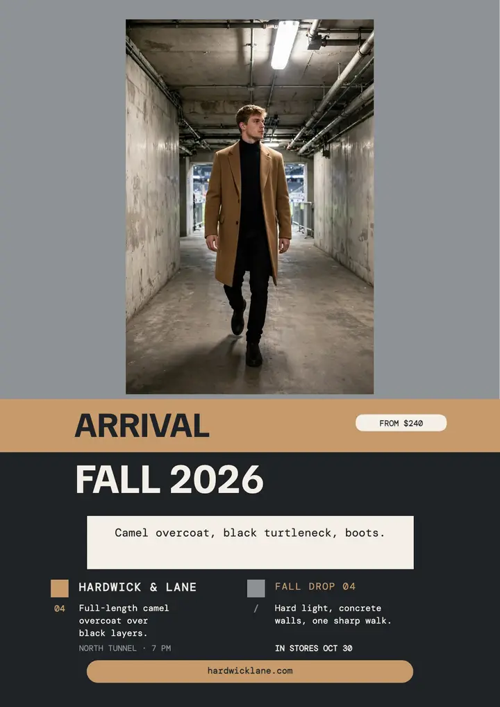 Hardwick and Lane fall arrival tunnel flyer template