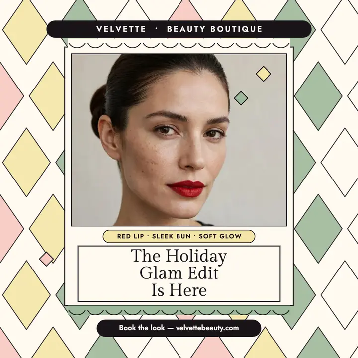 Velvette holiday glam edit beauty post template