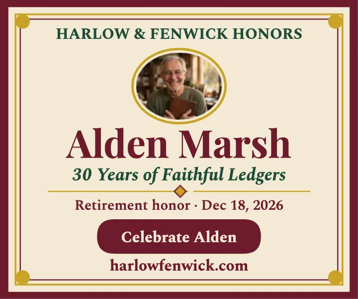 Harlwick retirement testimonial ad template