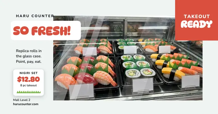 Haru Counter replica sushi food court post template