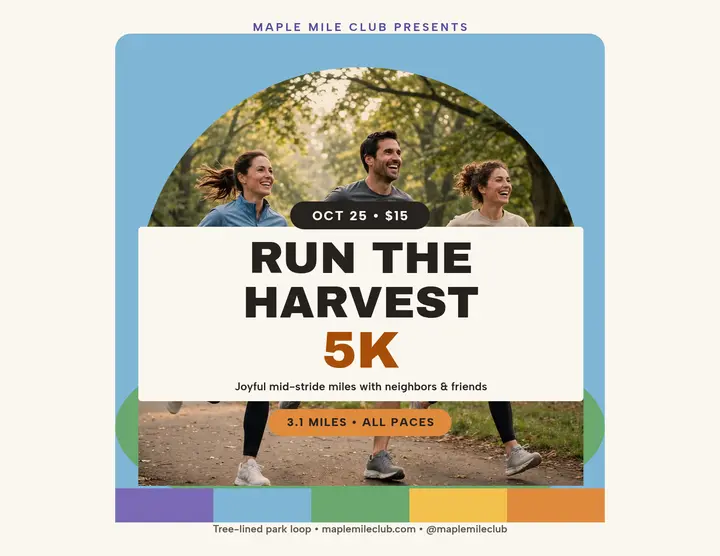 Maple Mile Harvest 5K run flyer template