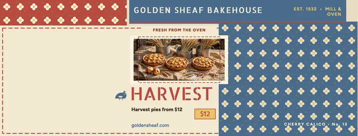 Golden Sheaf harvest bakery sack cover template