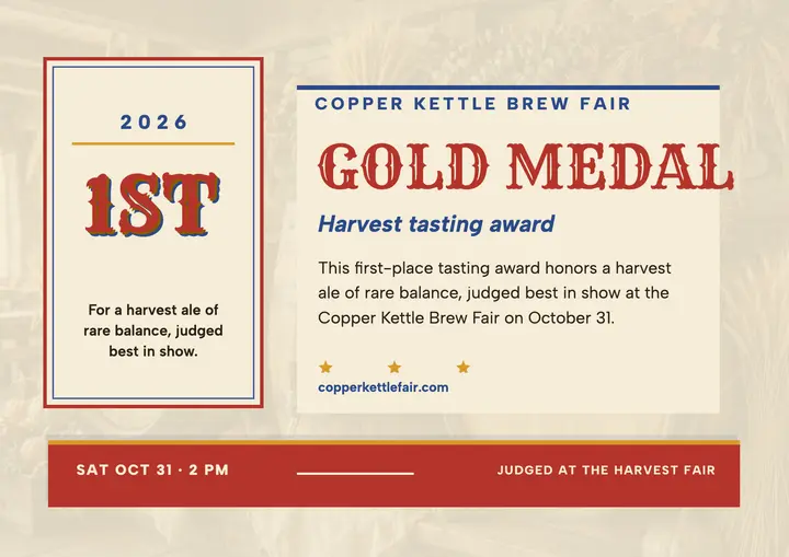 Copper Kettle harvest tasting certificate template