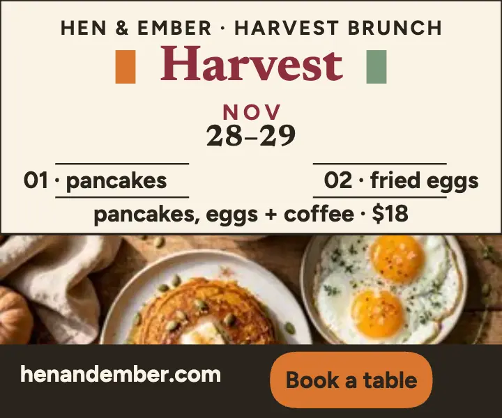 Hen and Ember harvest brunch ad template