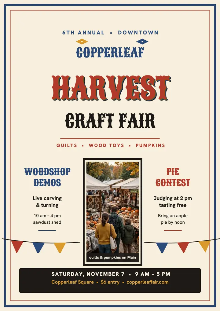 Copperleaf Harvest craft fair flyer template