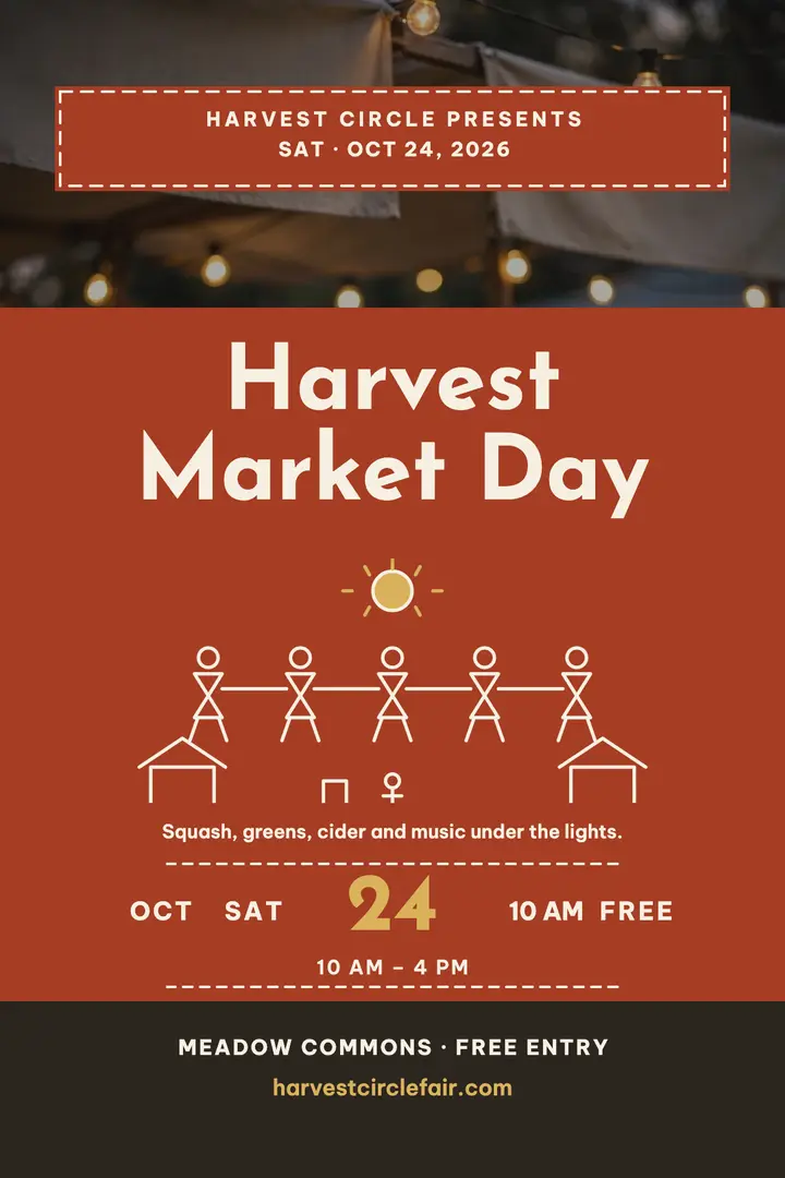 Harvest Circle market day poster template