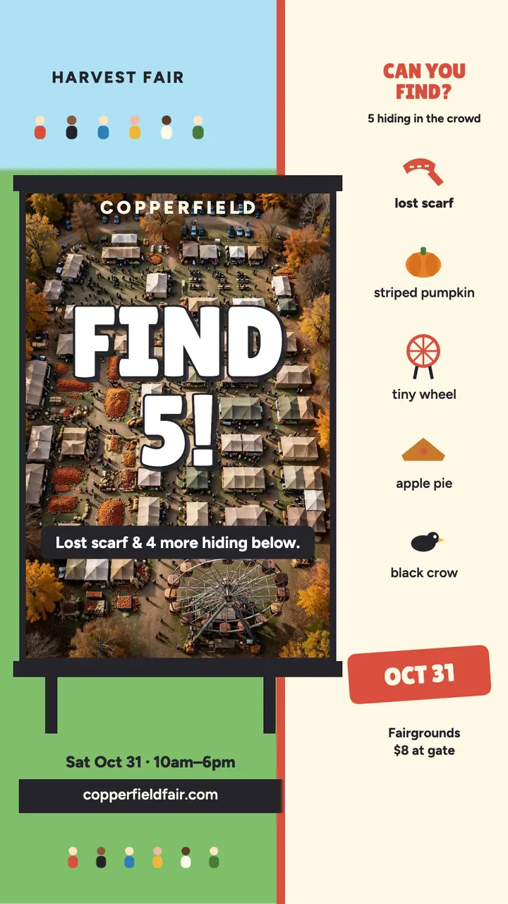 Copperfield Harvest Fair find story template