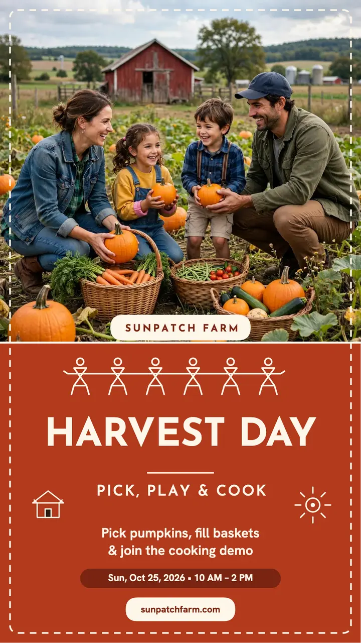 Harvest Family Day Warli story template